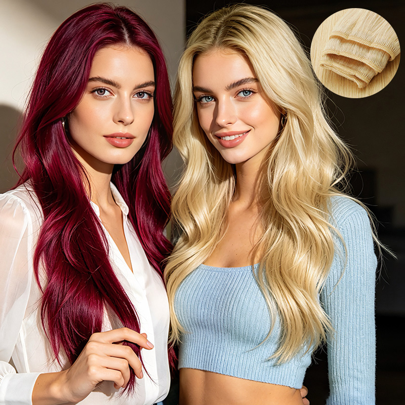 Comparison of budget synthetic hair extensions vs mid-range human hair blends showing texture, fiber shine, and end-tapering quality for beginners.