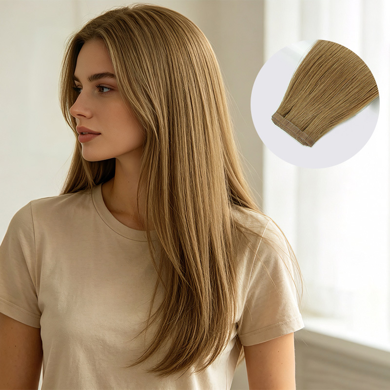 A side-by-side comparative split image showing the back of a woman's head under bright outdoor sunlight. The left side shows a patchy, visible track from generic drugstore extensions; the right side shows a flawless, invisible integration of Upladys Remy human hair.